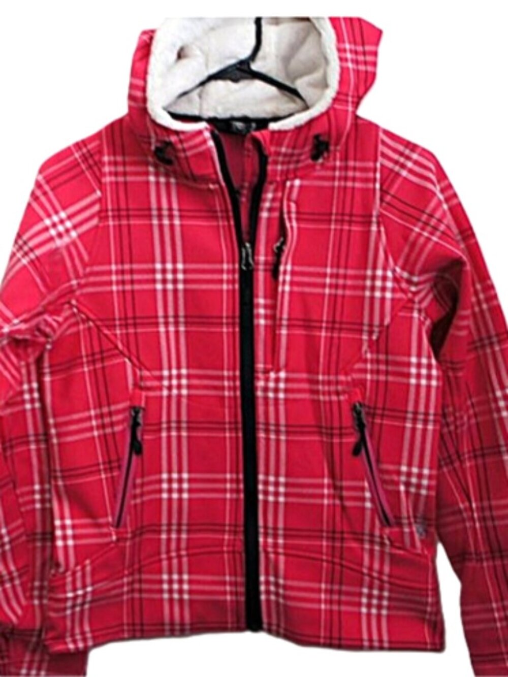 Spyder Vibrant Pink Plaid Hooded Jacket size XS
